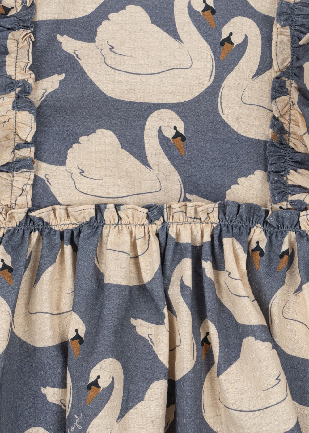 Evia Long Sleeve Bow Dress | Swans | Kong's Sloejd