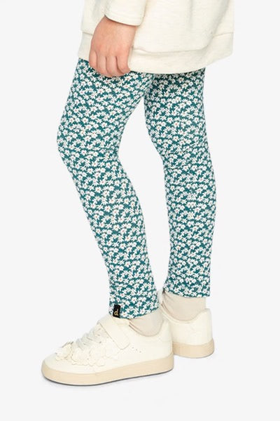 Organic Cotton Leggings | Green Daisy | Deux Par Deux