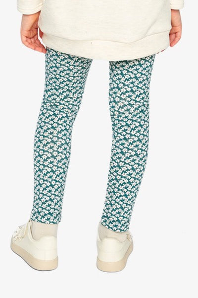 Organic Cotton Leggings | Green Daisy | Deux Par Deux