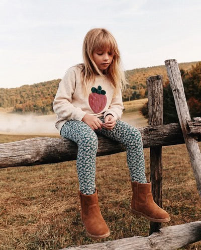 Organic Cotton Leggings | Green Daisy | Deux Par Deux