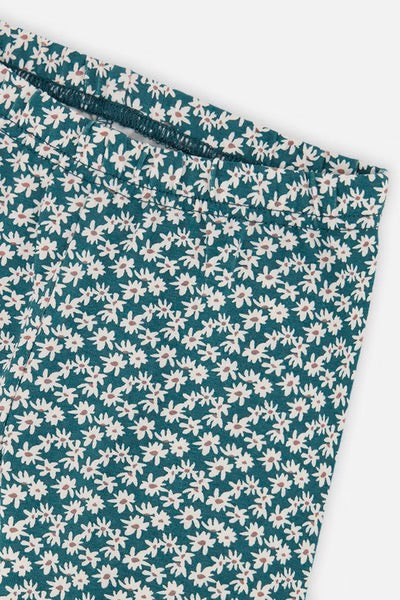 Organic Cotton Leggings | Green Daisy | Deux Par Deux