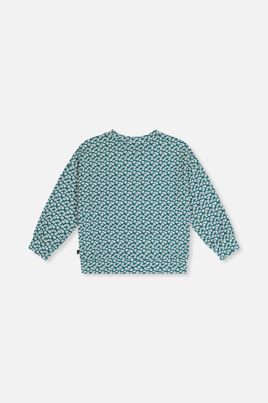Printed Jersey Long Sleeve T-Shirt | Green Floral Print | Deux Par Deux