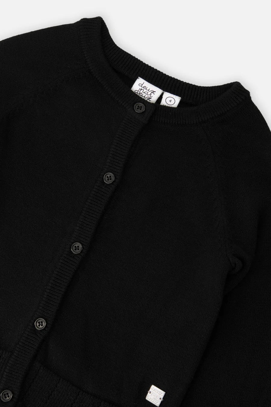 Baby Knit Cardigan | Black | Deux Par Deux