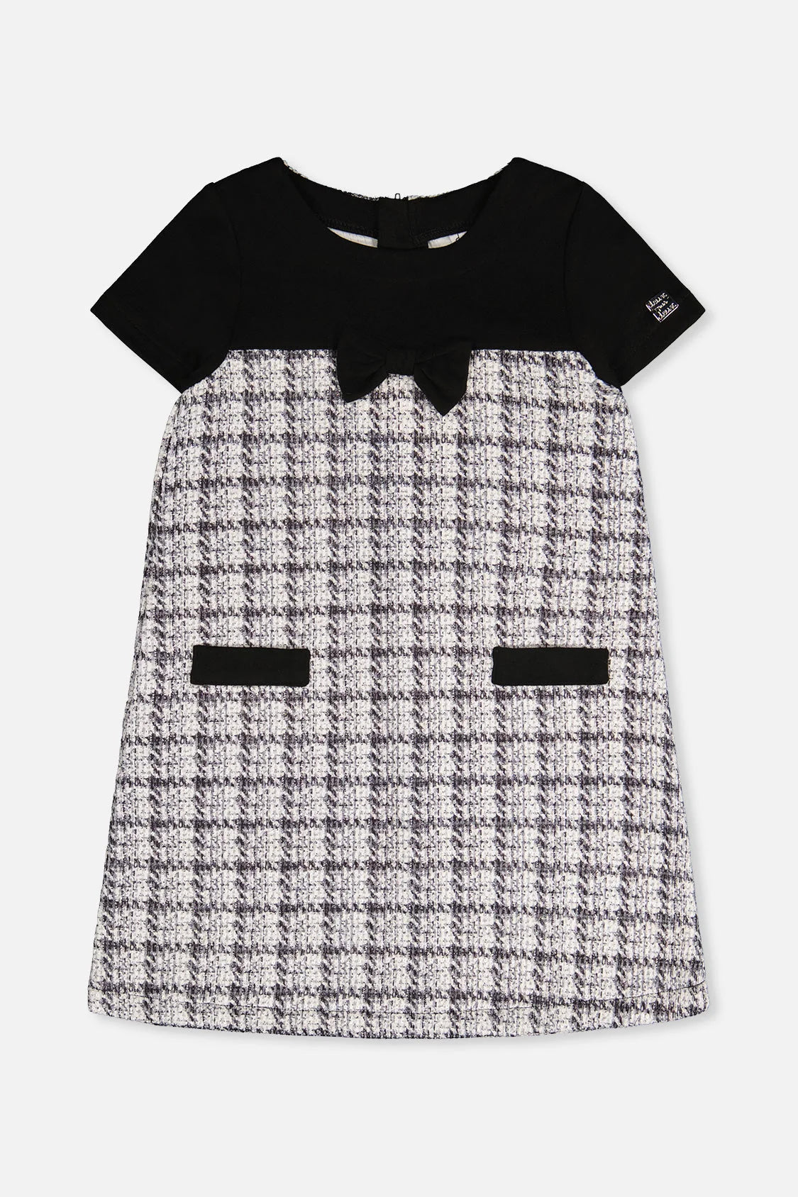 Sleeveless Knitwear A-Line Dress | Black And White | Deux Par Deux