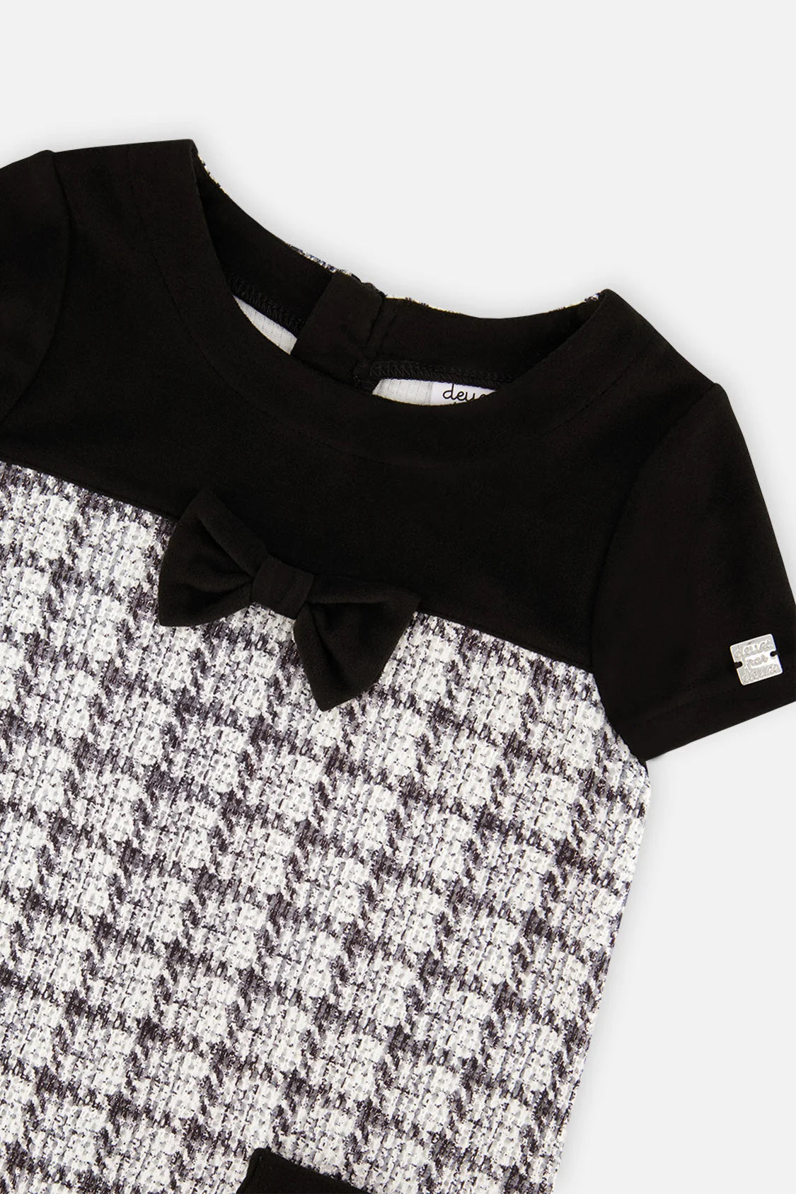 Sleeveless Knitwear A-Line Dress | Black And White | Deux Par Deux