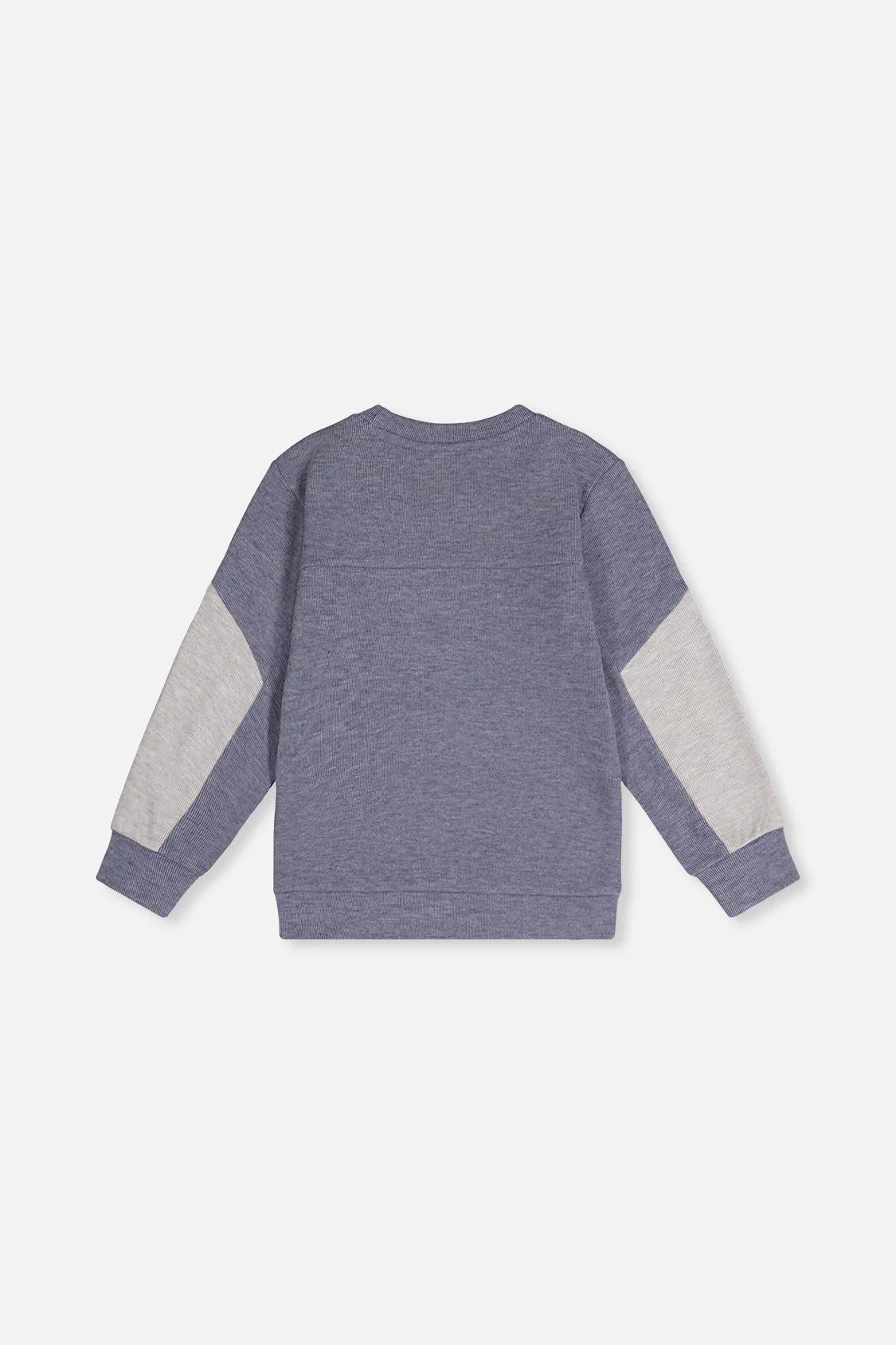 Colorblock Brushed Jersey Top With Chest Pocket | Blue-Grey | Deux Par Deux