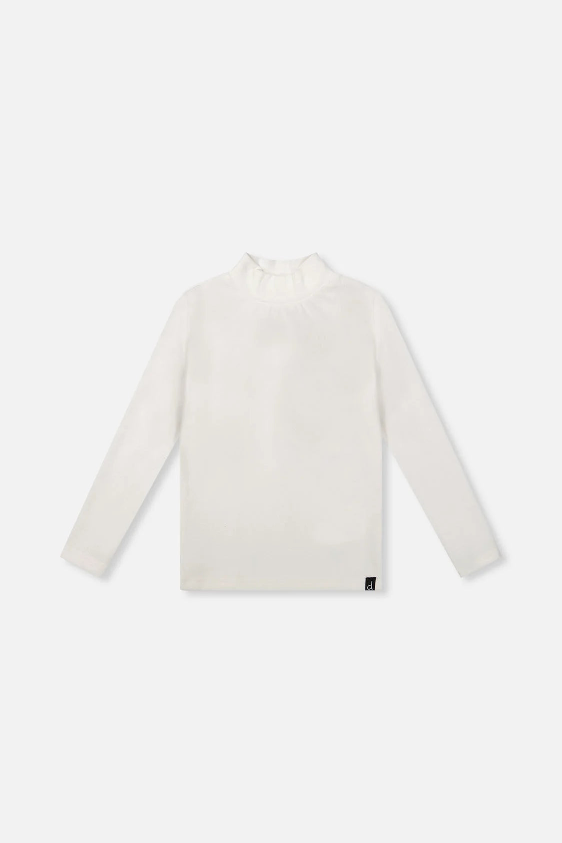 Brushed Rib Mock Neck Top | Off-White | Deux Par Deux
