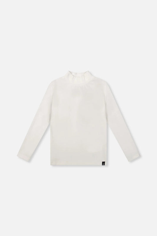 Brushed Rib Mock Neck Top | Off-White | Deux Par Deux