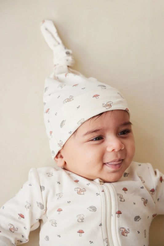 Organic Cotton Knot Beanie | Woodland Friends | Jamie Kay