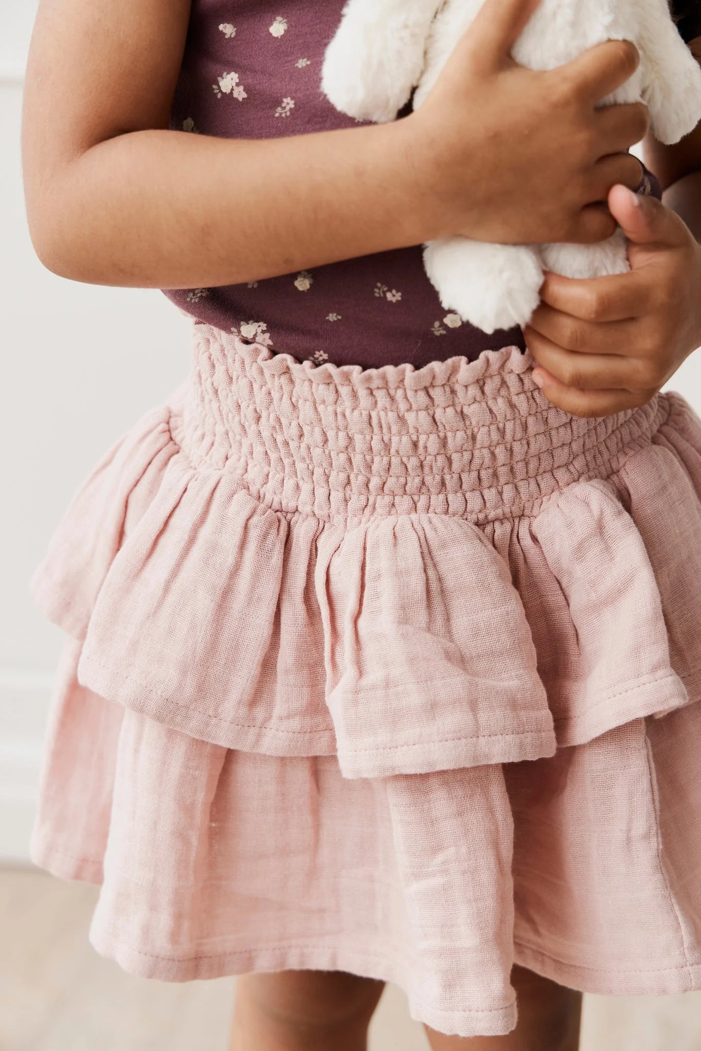 Organic Cotton Muslin Samantha Skirt | Jamie Kay | Powder Pink