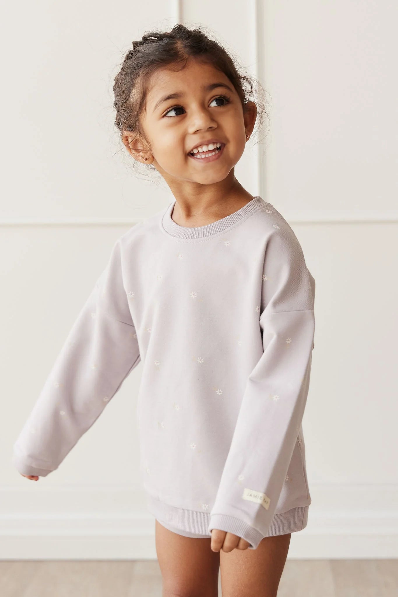 Organic Cotton Bobbie Sweatshirt | Annie Ditzy Violet Ice | Jamie Kay