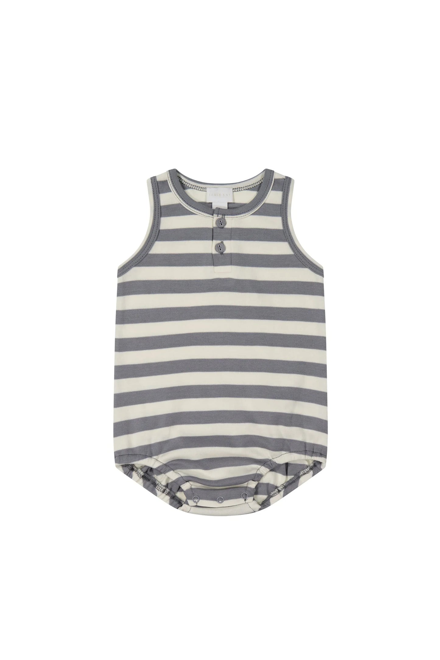 Pima Cotton Noah Playsuit | Jamie Kay | Olive Stripe