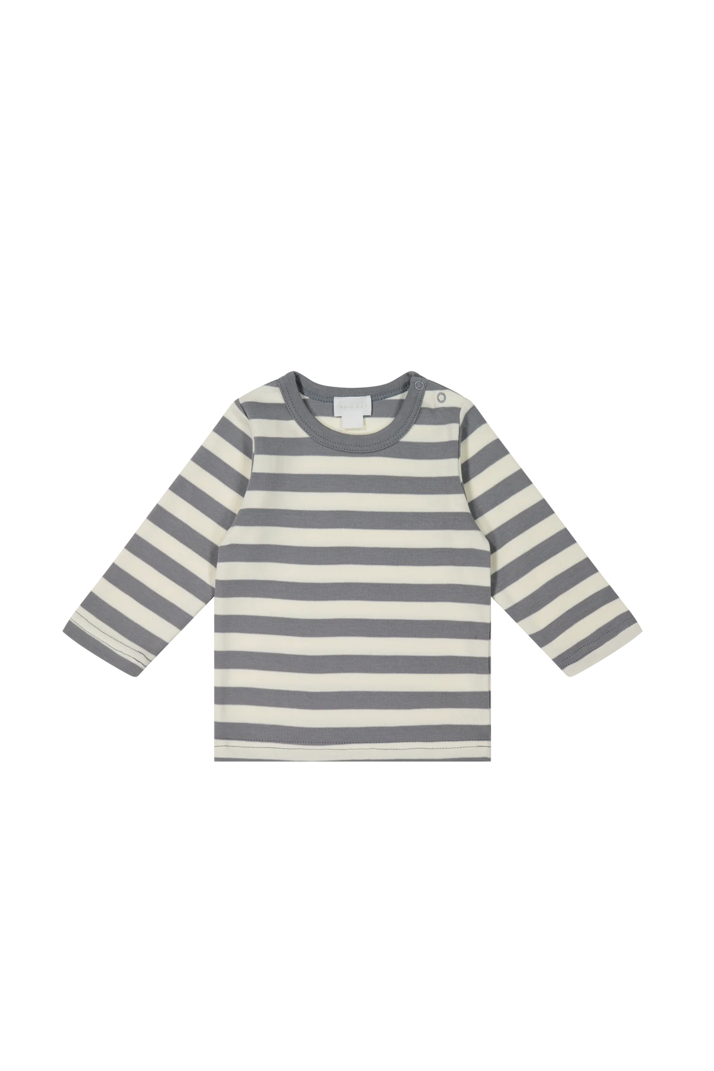 Pima Cotton Vinny Long Sleeve Top | Jamie Kay | Olive Stripe