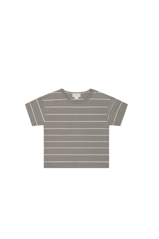 Pima Cotton Hunter Top | Jamie Kay | Cobblestone/Cloud Stripe