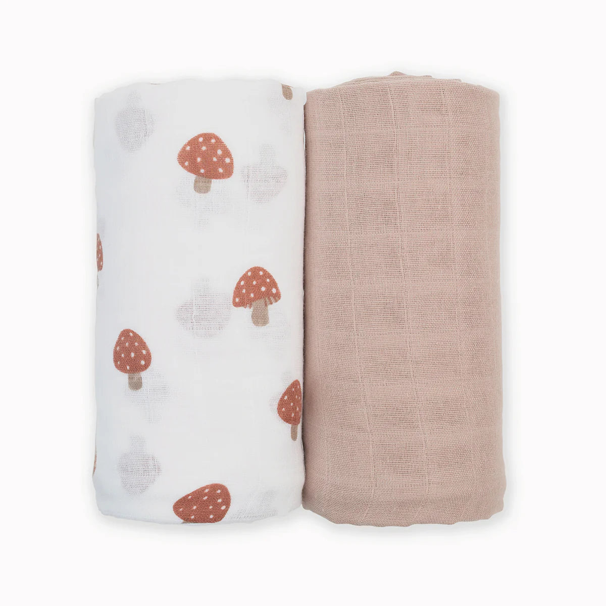 Cotton Swaddle 2 Pack | Mushroom & Sand | Lulujo