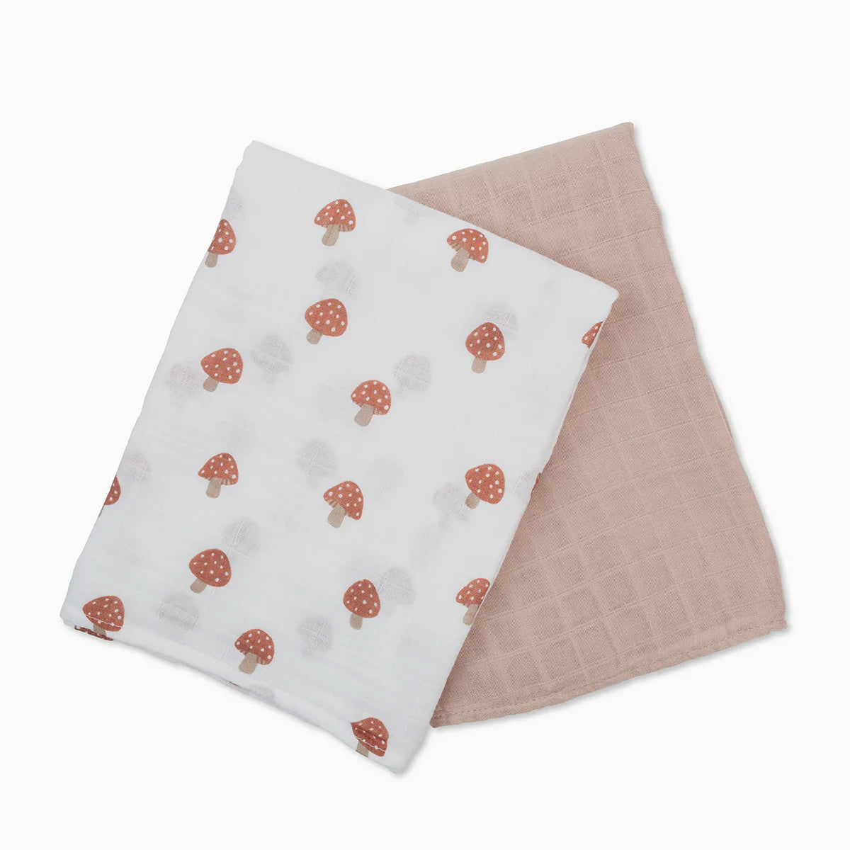 Cotton Swaddle 2 Pack | Mushroom & Sand | Lulujo