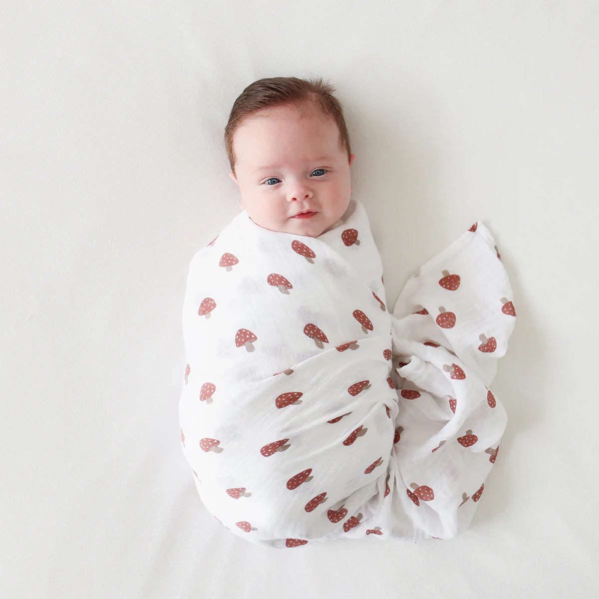 Cotton Swaddle 2 Pack | Mushroom & Sand | Lulujo