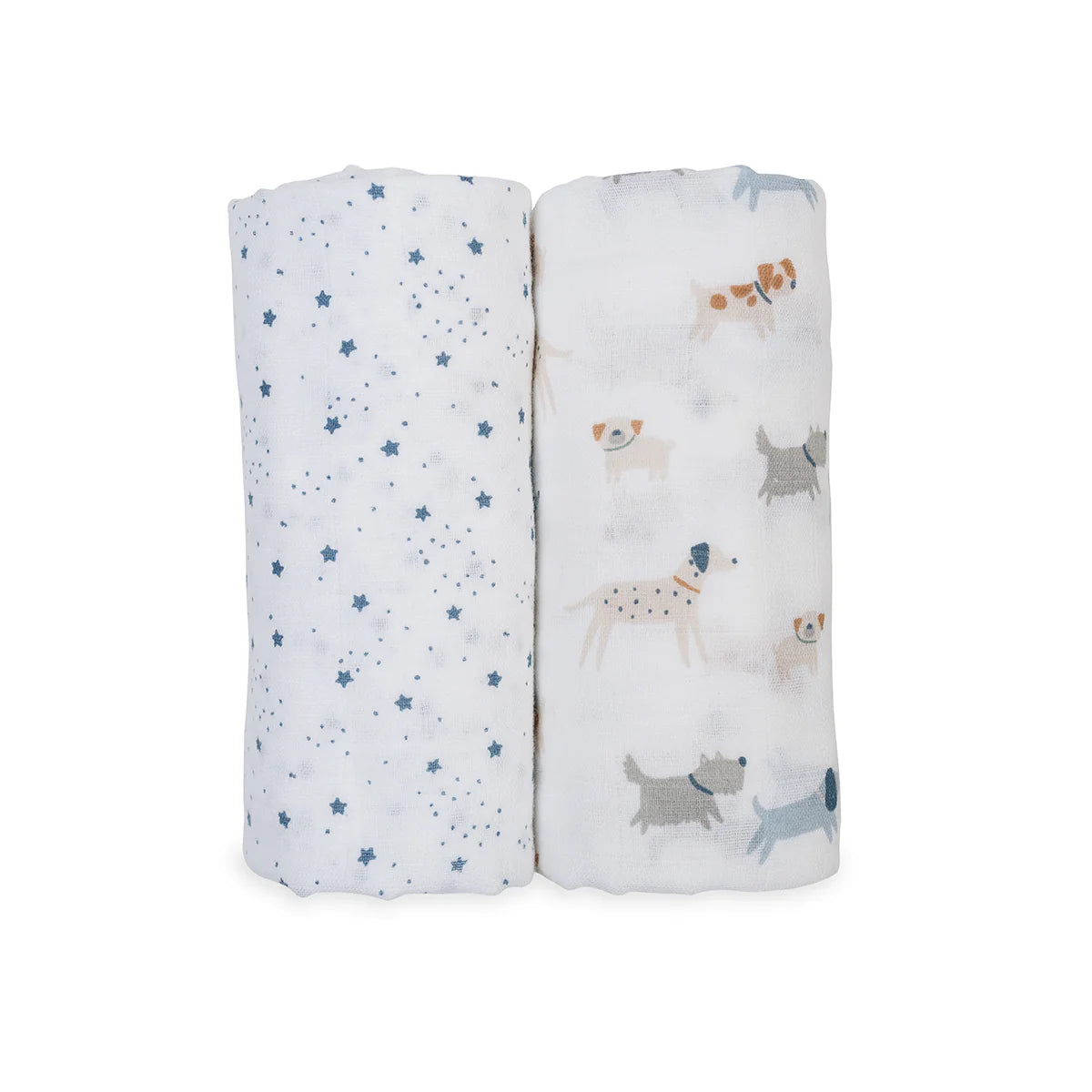 Cotton Swaddle 2 Pack | Puppy & Stars | Lulujo