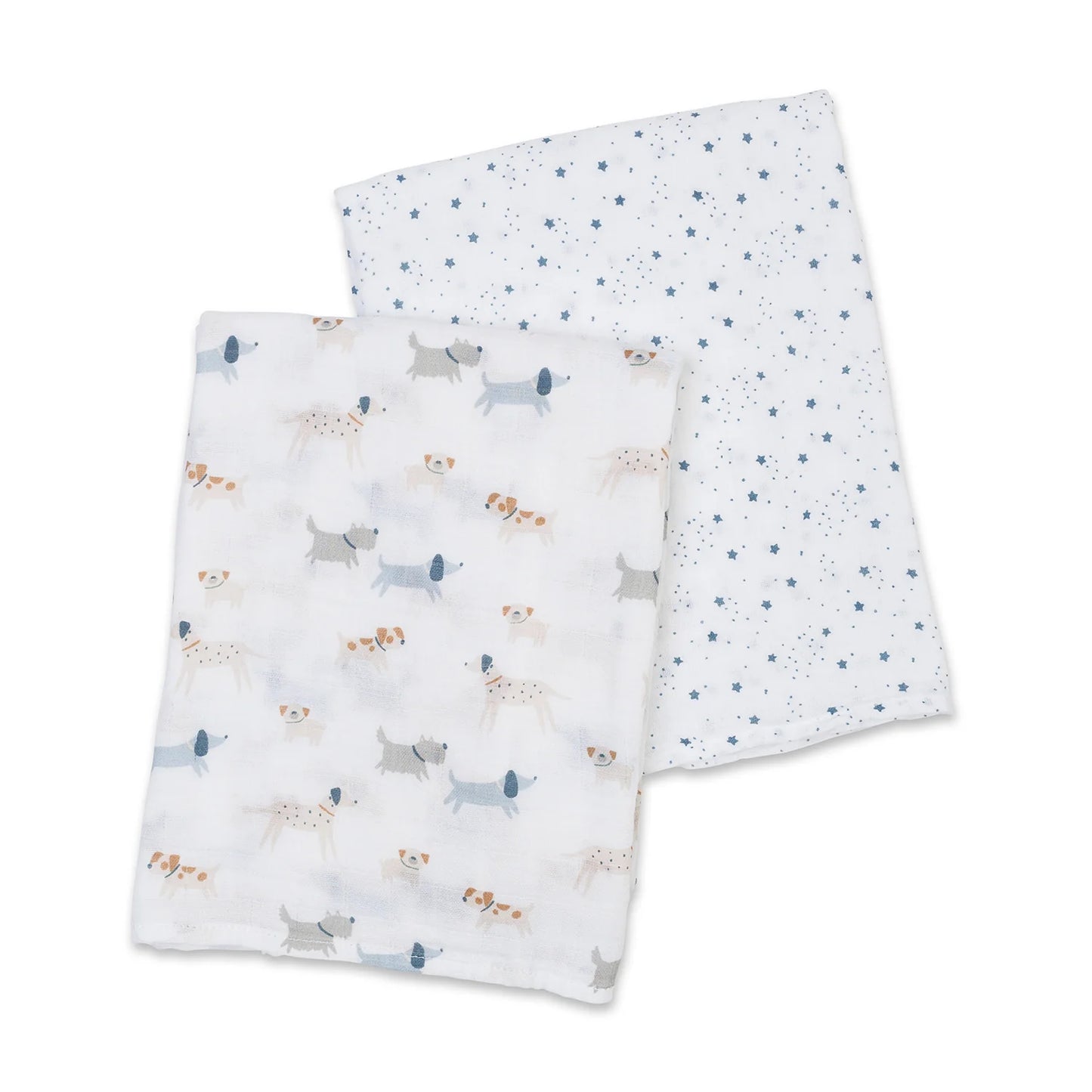 Cotton Swaddle 2 Pack | Puppy & Stars | Lulujo