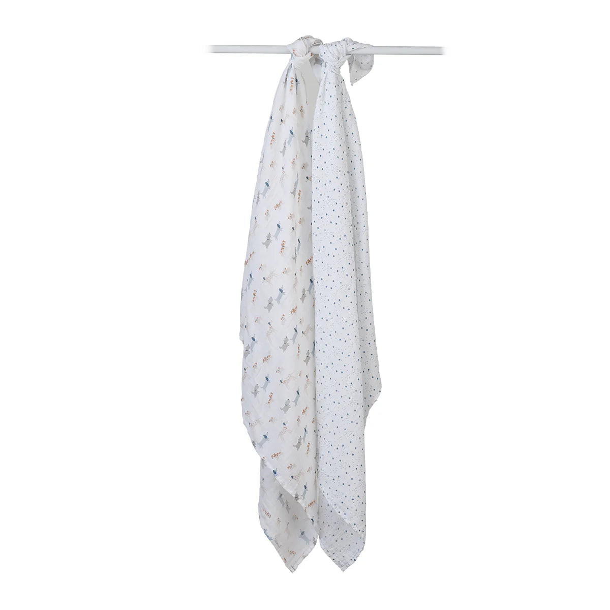 Cotton Swaddle 2 Pack | Puppy & Stars | Lulujo