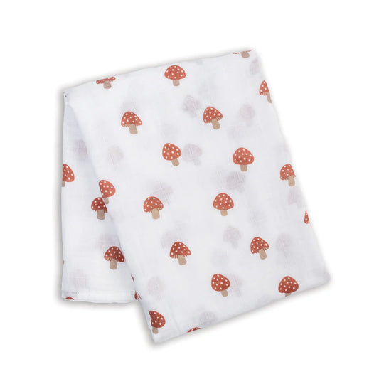 Cotton Muslin Swaddle | Mushroom | Lulujo