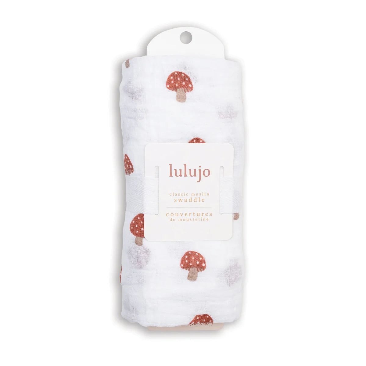 Cotton Muslin Swaddle | Mushroom | Lulujo