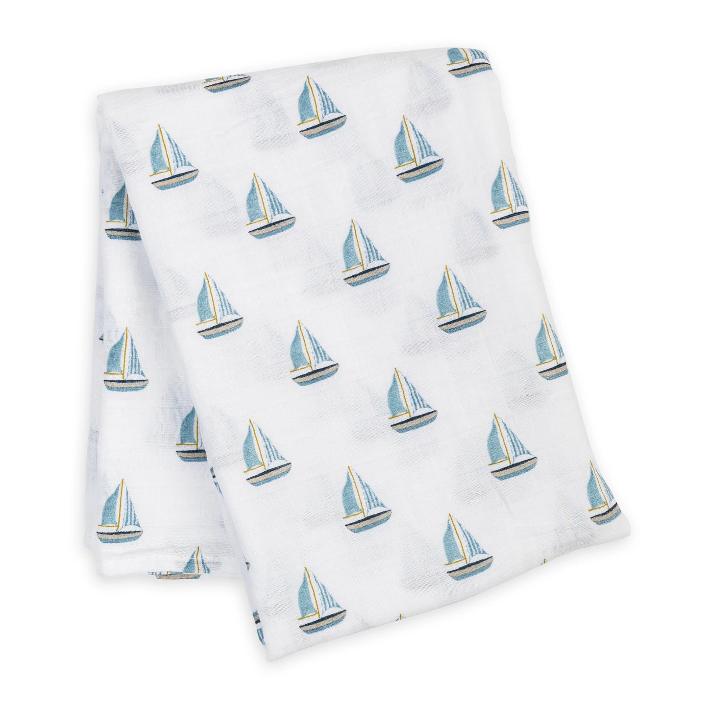 Cotton Muslin Swaddle | Sailboat | Lulujo