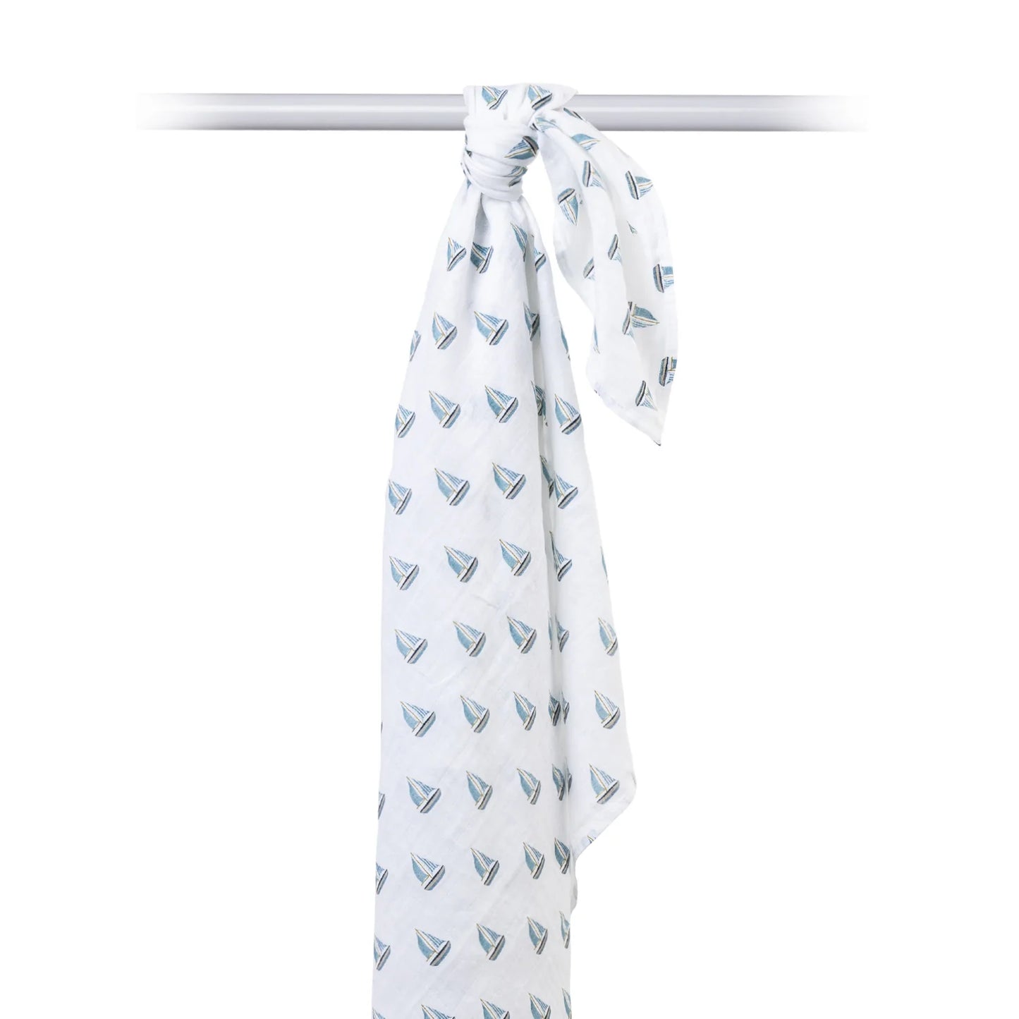 Cotton Muslin Swaddle | Sailboat | Lulujo
