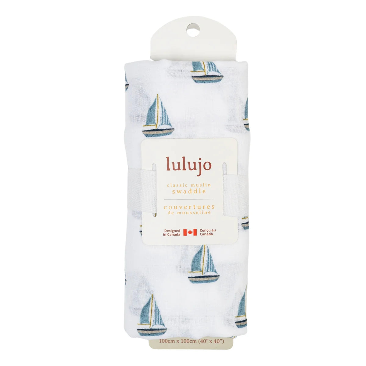 Cotton Muslin Swaddle | Sailboat | Lulujo