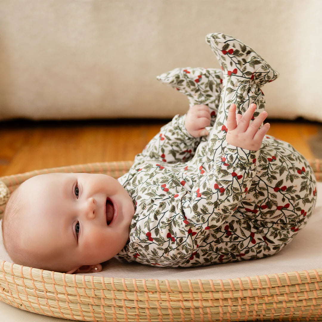 Raspberry Bush Print Jersey Sleeper | Petit Lem