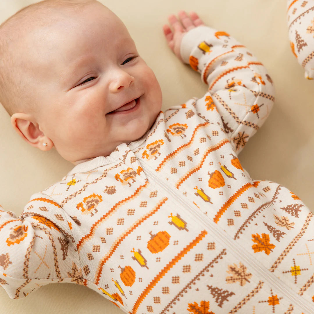 Harvest Fair Isle Print Sleeper | Petit Lem