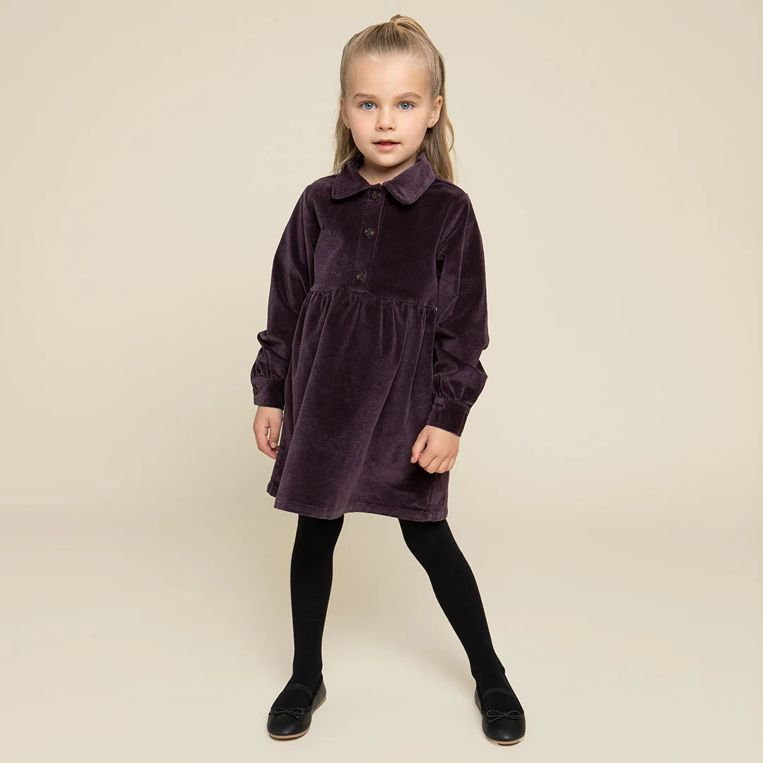 Plum Corduroy Collard Dress | Miles The Label