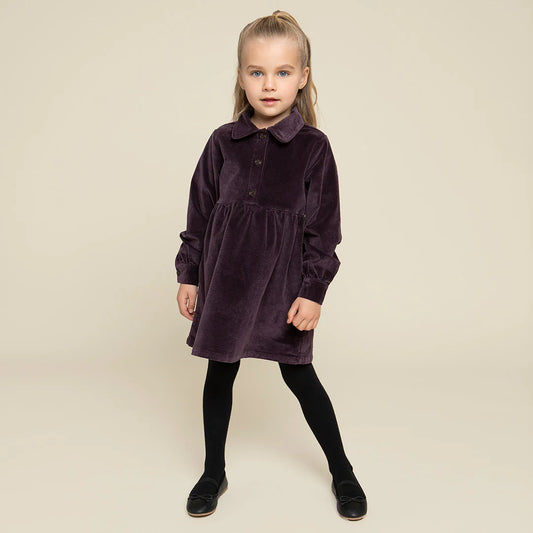 Plum Corduroy Collard Dress | Miles The Label