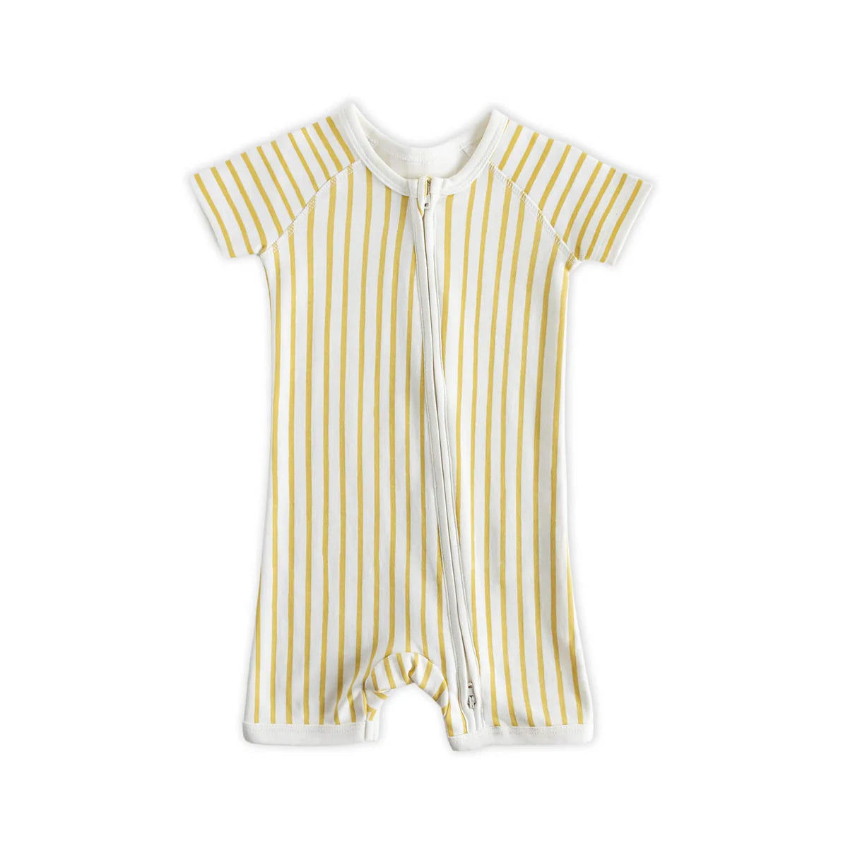 Short Sleeve Sleeper | Pehr | Stripes Away Marigold