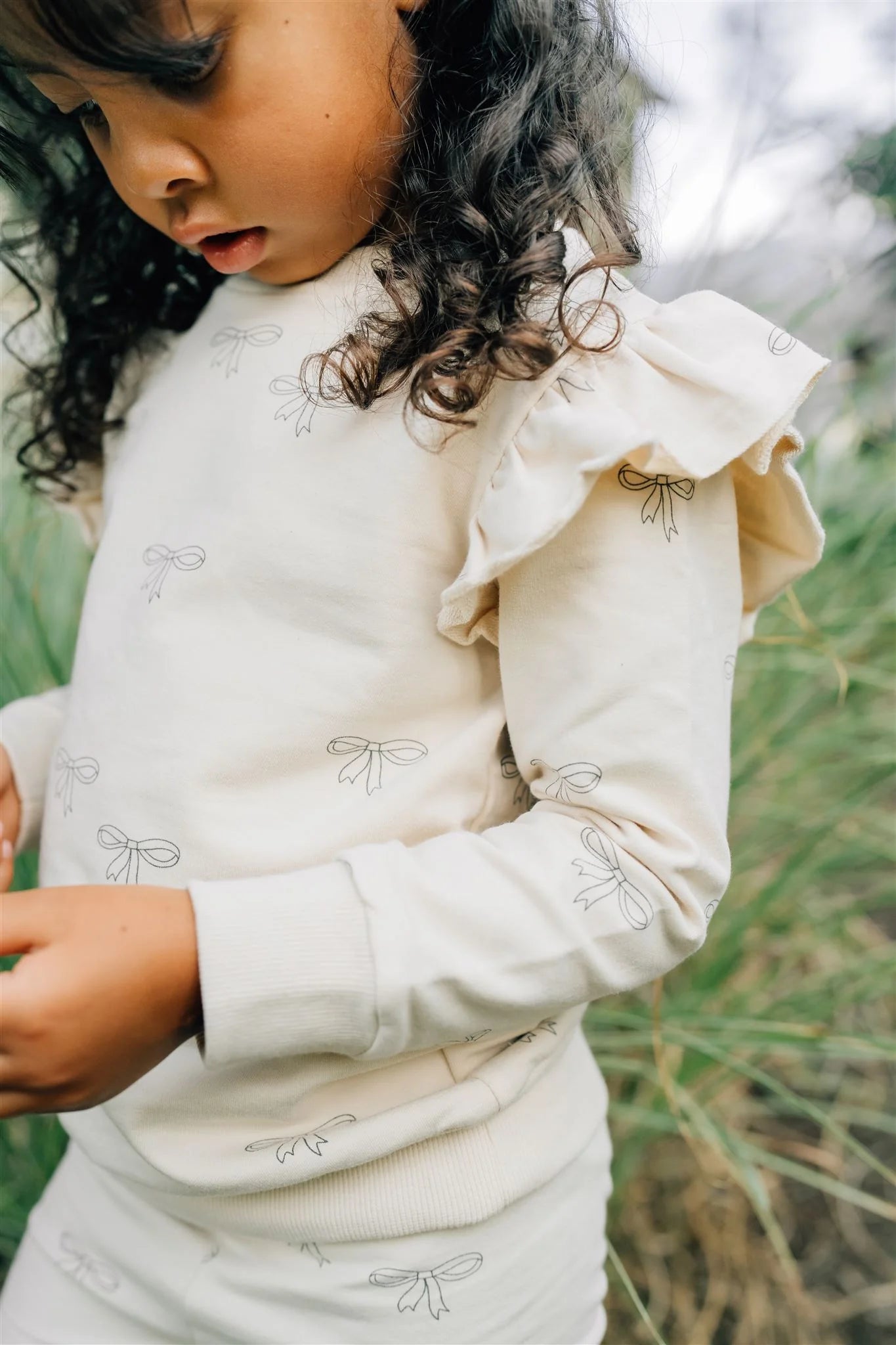 Ribbon Ruffle French Terry Set | Mebie Baby