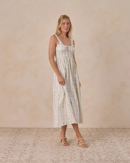 Jane Dress | French Floral  Stripe | Noralee
