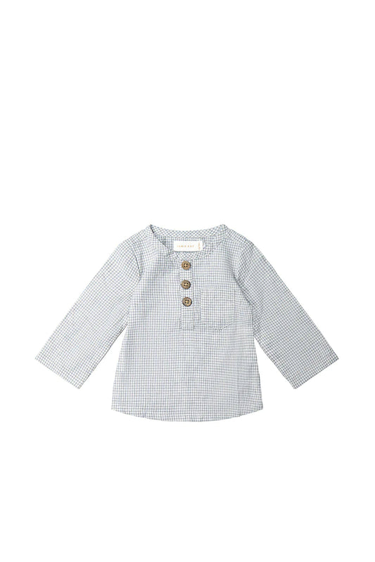 Organic Cotton Gingham Parker Shirt | Jamie Kay | Sky