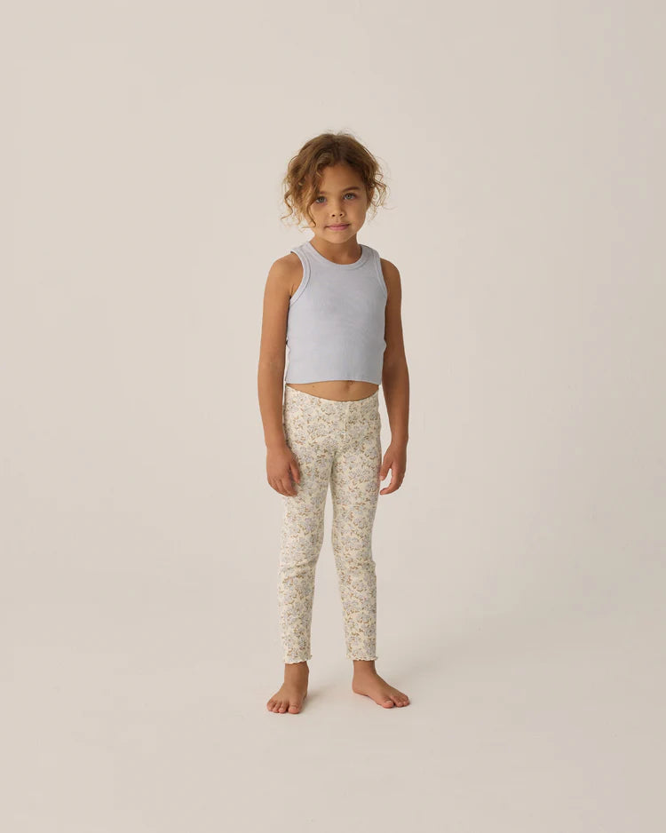 Ribbed Legging Set | Blue Ditsy, Light Blue | Rylee & Cru