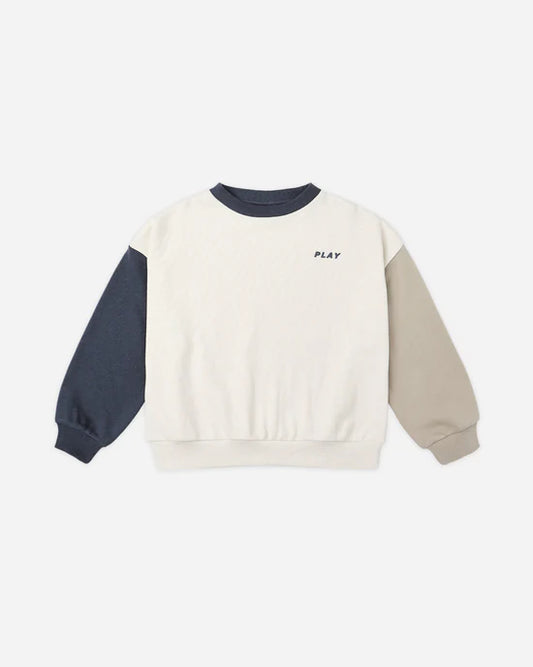 Relaxed Sweatshirt | Navy Color Block | Rylee & Cru