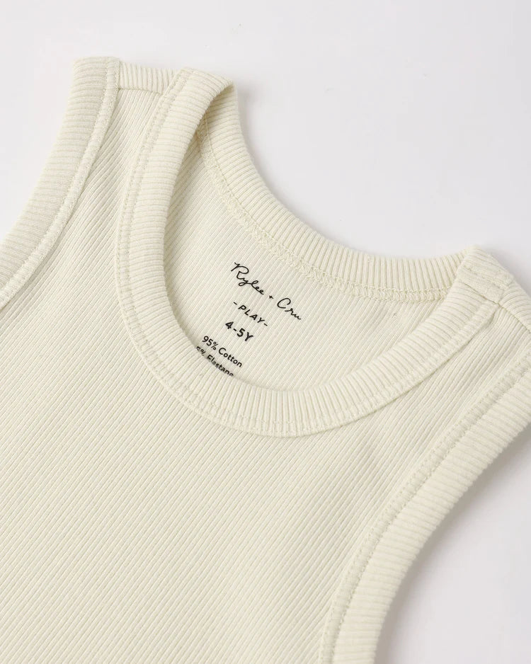 Ribbed Tank Set |  Natural, Heathered  Marine | Rylee & Cru