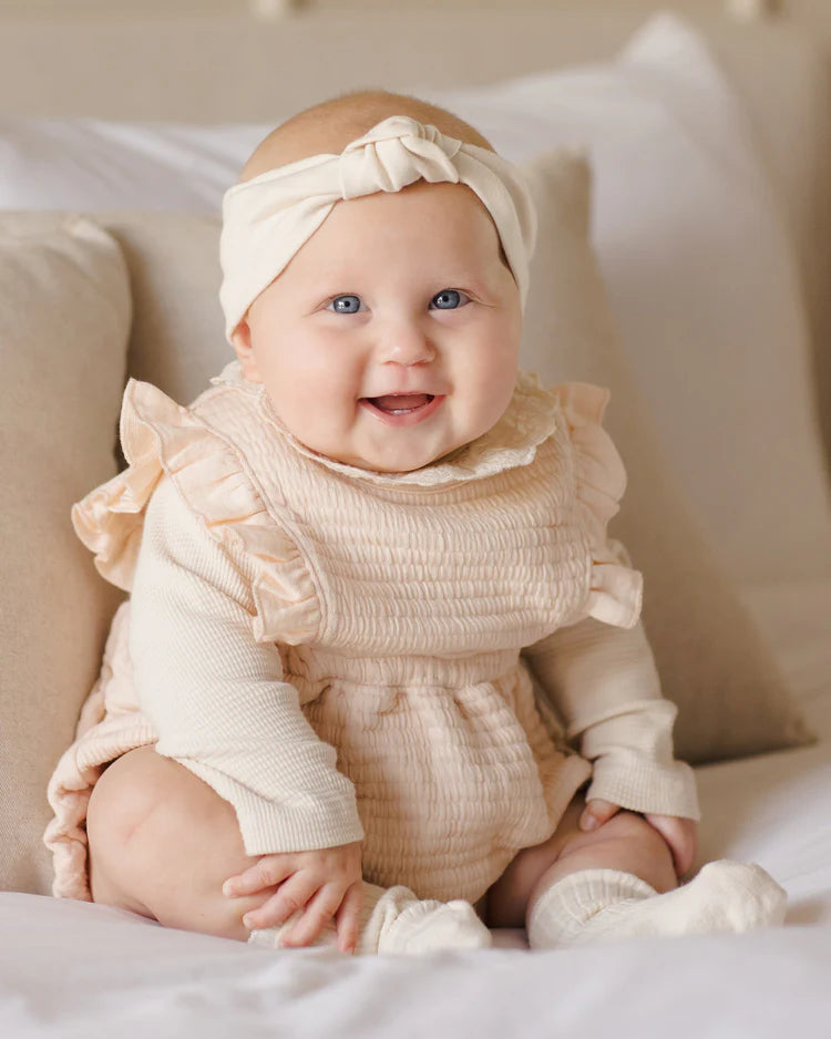 Ruffle Bubble Romper | Antique | Quincy Mae