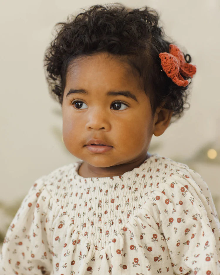 V Smocked Dress | Winter Ditsy | Quincy Mae