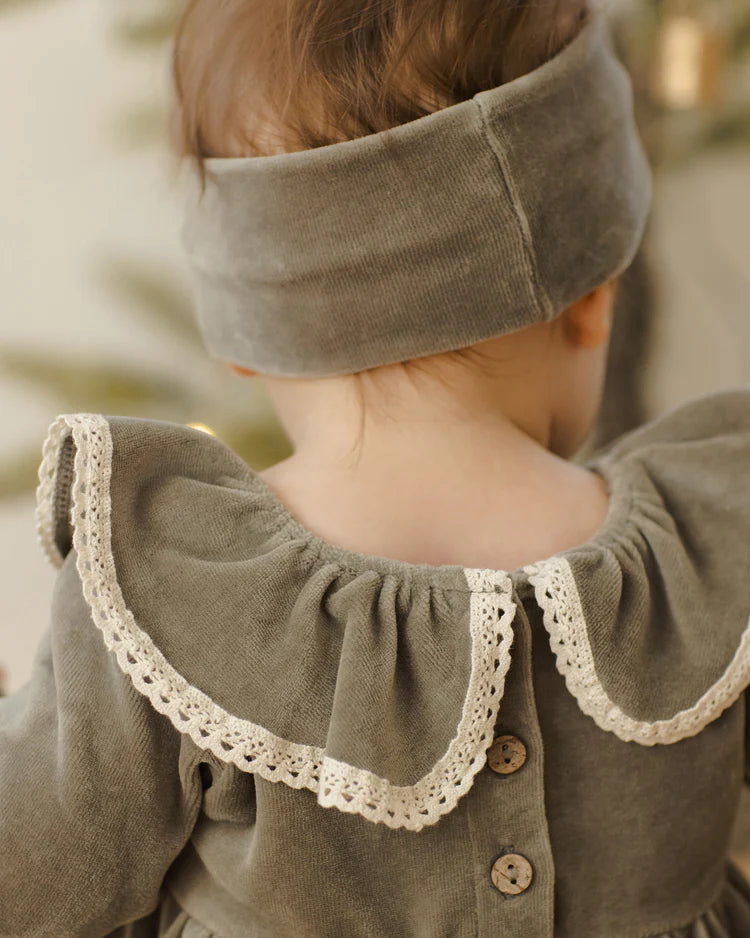 Velour Bow Headband | Forest | Quincy Mae