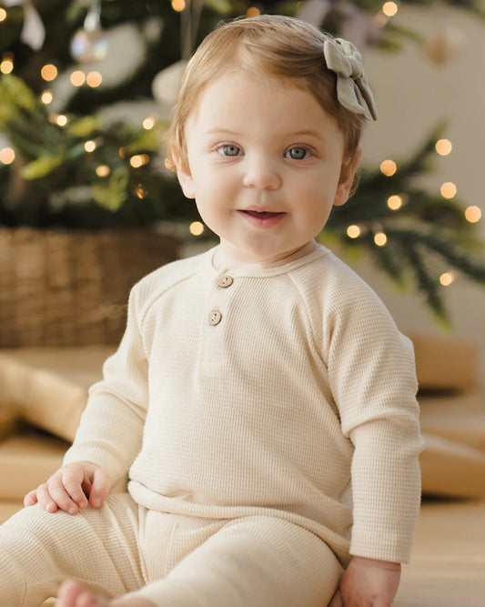 Henley Knit Top | Natural | Quincy Mae