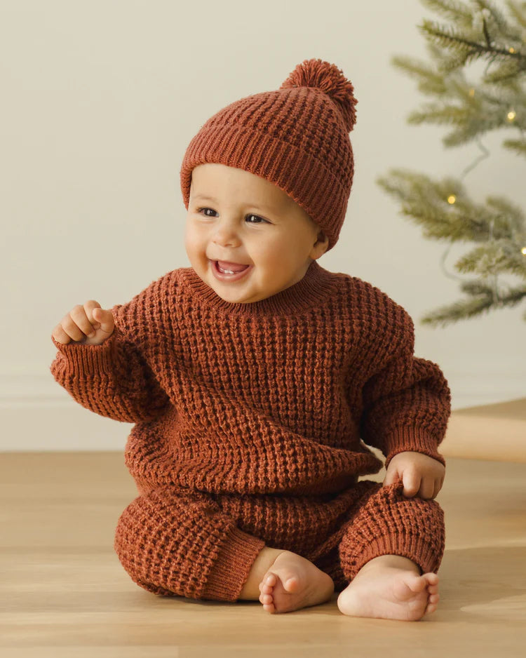 Chunky Knit Sweater | Cranberry | Quincy Mae