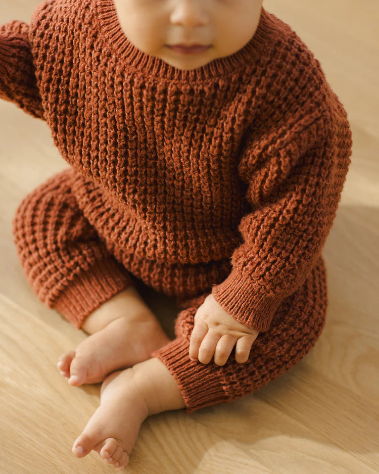Chunky Knit Sweater | Cranberry | Quincy Mae