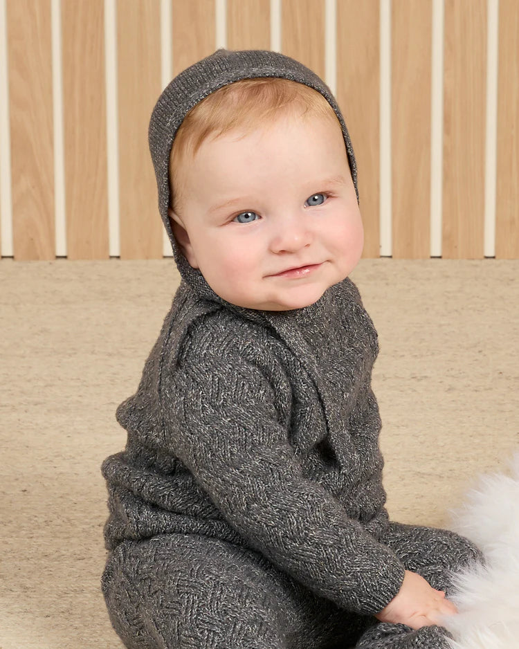 Knit Bonnet | Heathered Indigo | Quincy Mae