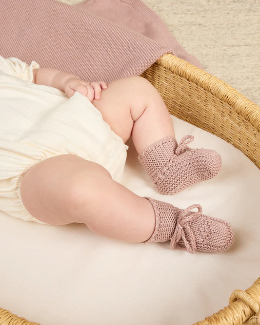 Knit Booties | Mauve | Quincy Mae