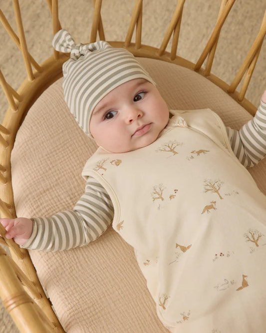 Knotted Baby Hat | Fern Stripe | Quincy Mae