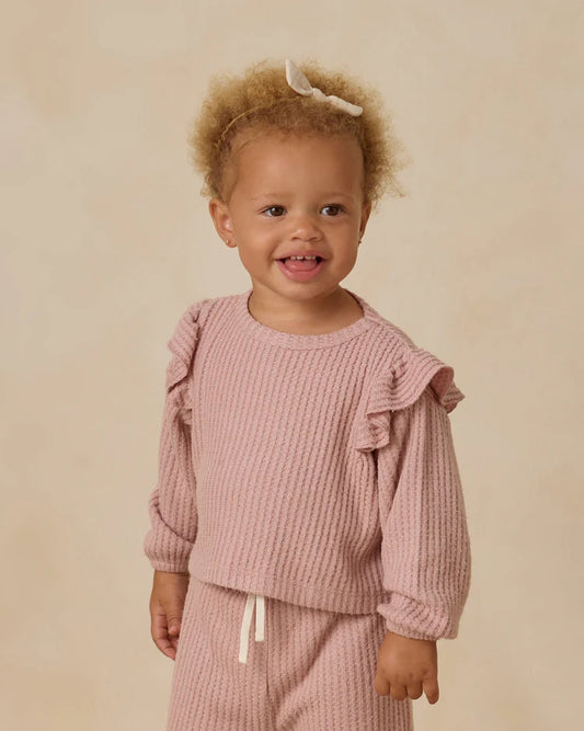 Ruffle Cozy Set | Rose | Quincy Mae